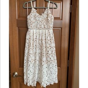 Entro Off-White Lace Midi Dress (NWT)